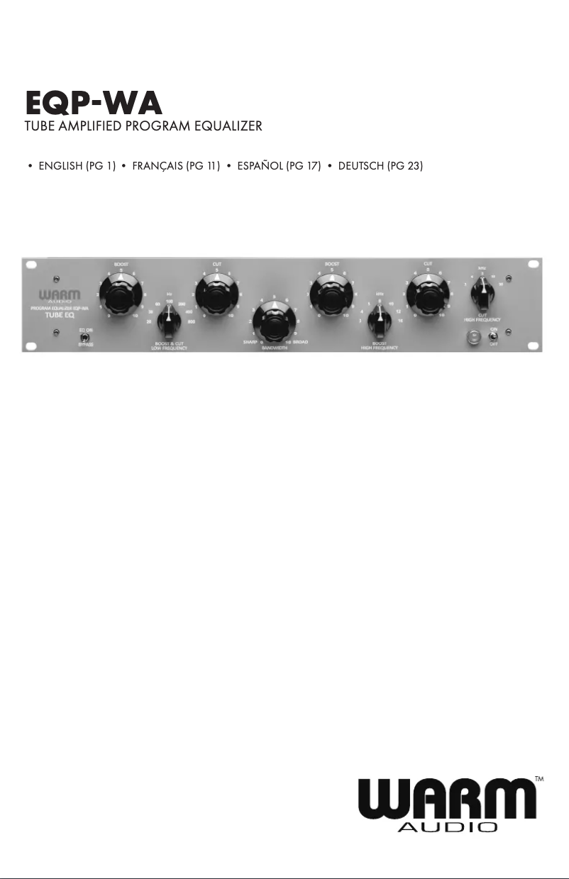 Página 1 del manual Manual de usuario Warm Audio EQP-WA