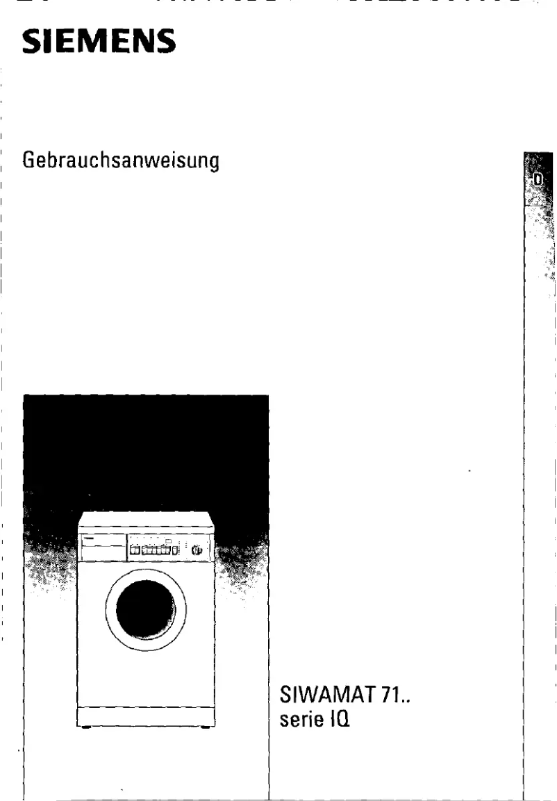 Page n°1 - Manuel utilisateur Siemens Siwamat 7163WM71630SN