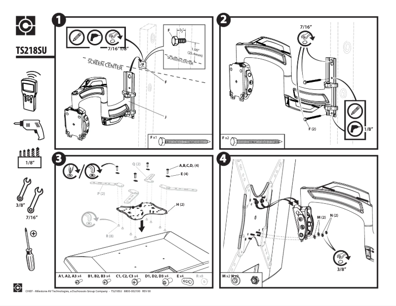 Página 1 del manual Manual de usuario Chief TS218SU