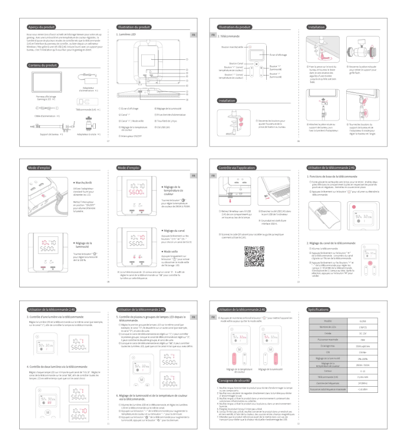First page image of the manual for GL25B