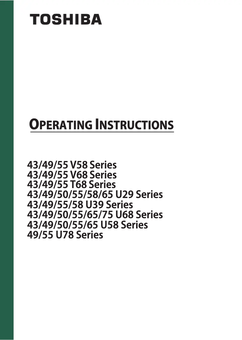 Page n°1 - Manuel utilisateur Toshiba 55U2963DG