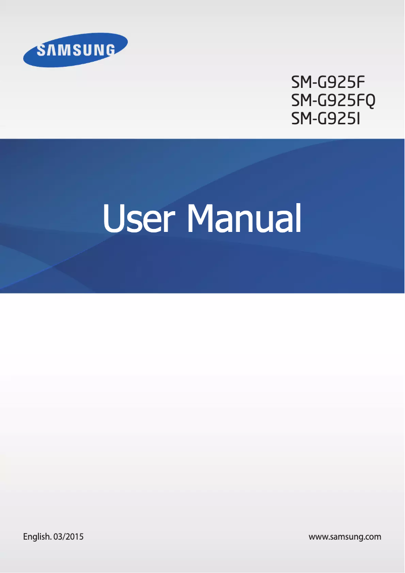 Image de la première page du manuel de l'appareil Galaxy S6 Edge