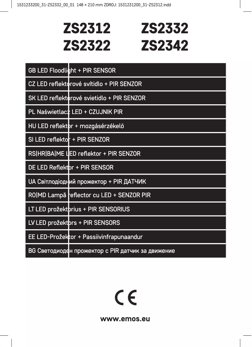 Image de la première page du manuel de l'appareil ZS2332