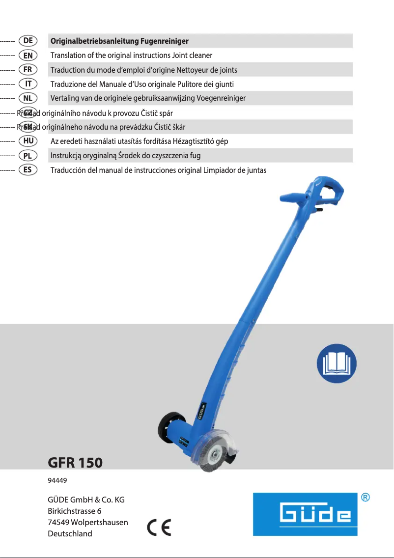Image de la première page du manuel de l'appareil GFR 150