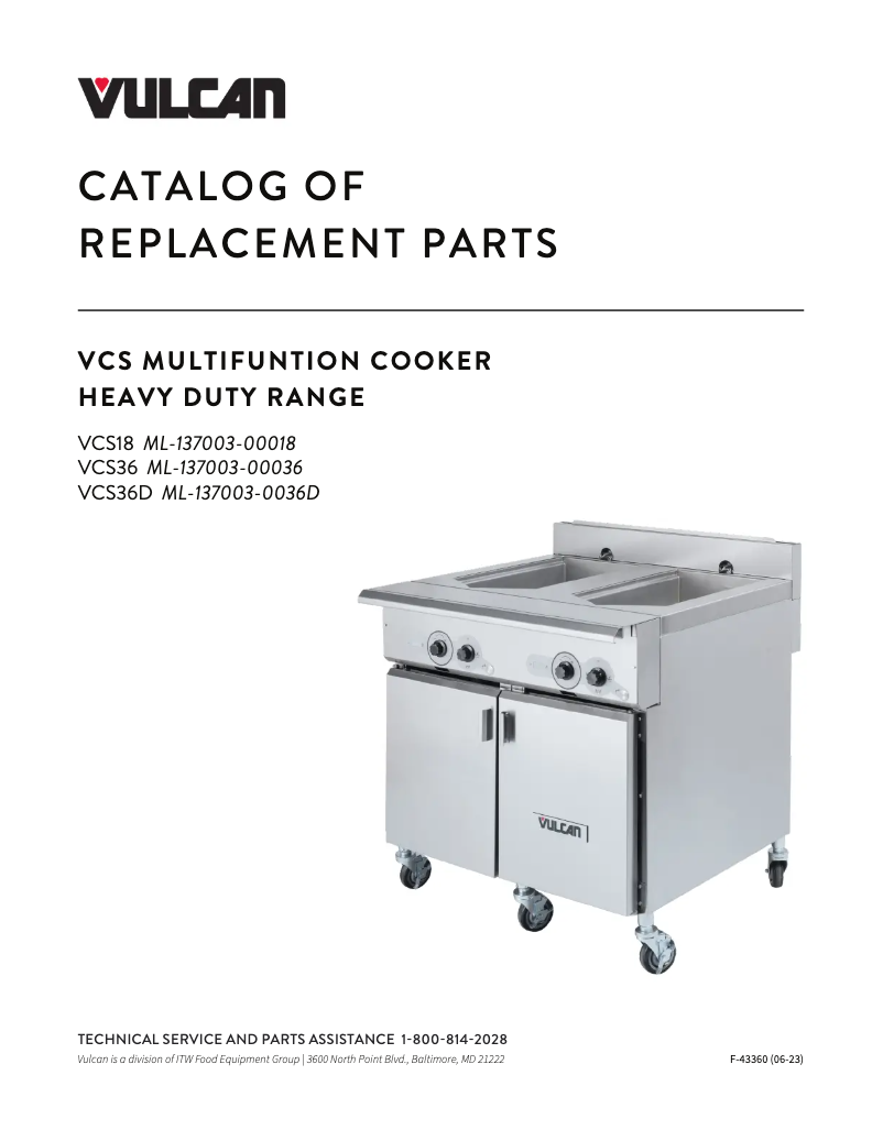 Page 1 de la notice Catalogue Vulcan VCS18