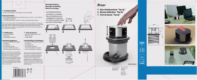 Page 1 de la notice Manuel utilisateur Kopp Pop Up