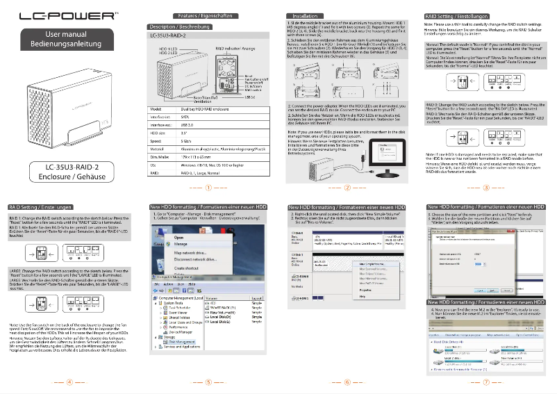 Image de la première page du manuel de l'appareil LC-35U3-RAID-2