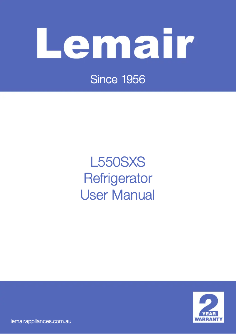 Page n°1 - Manuel utilisateur Lemair L550SXS