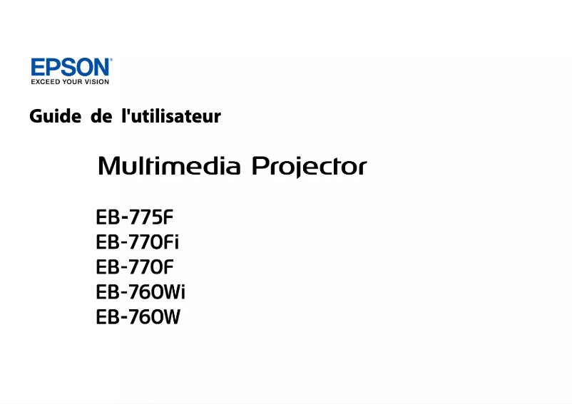 Page 1 de la notice Manuel utilisateur Epson PowerLite EB-775F