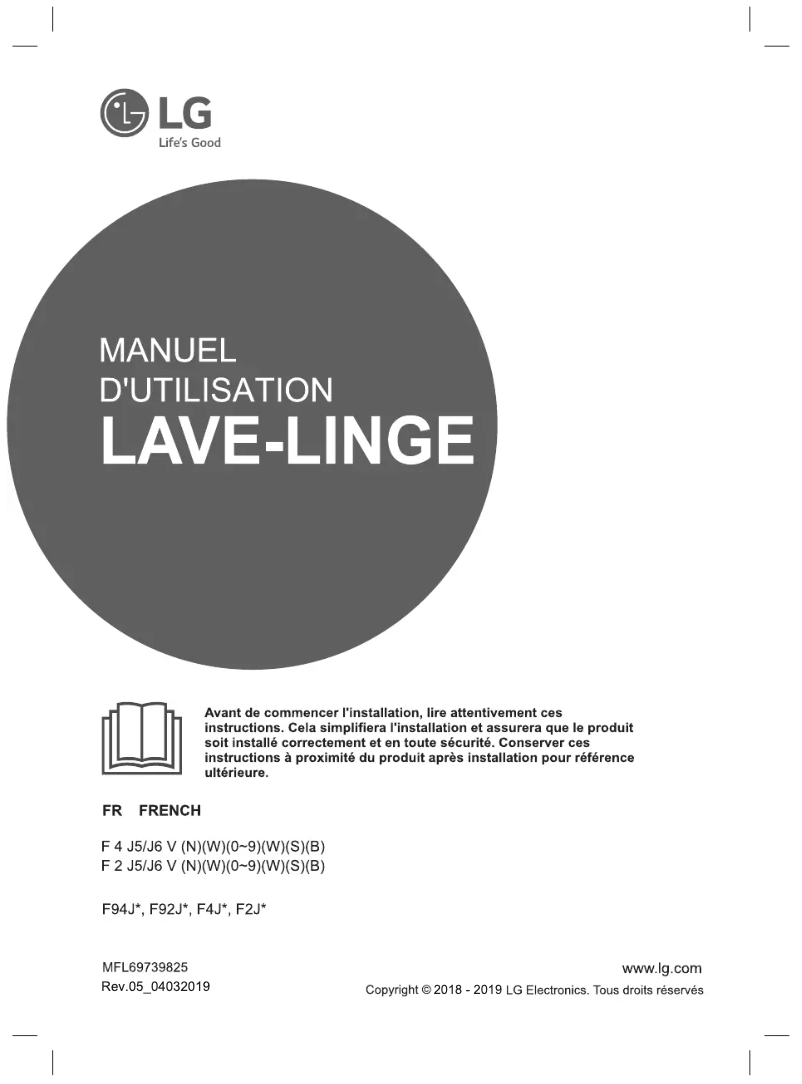 Page n°1 - Manuel utilisateur LG F94J61WH