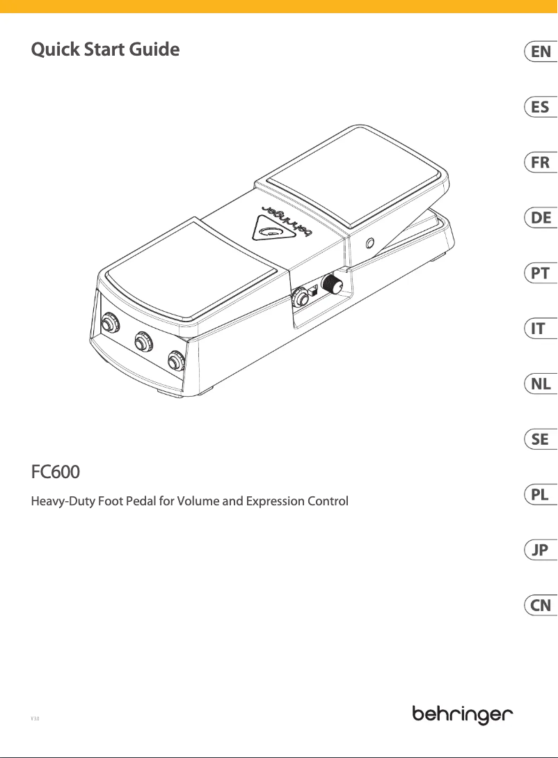 Page 1 de la notice Guide de démarrage rapide Behringer FC600