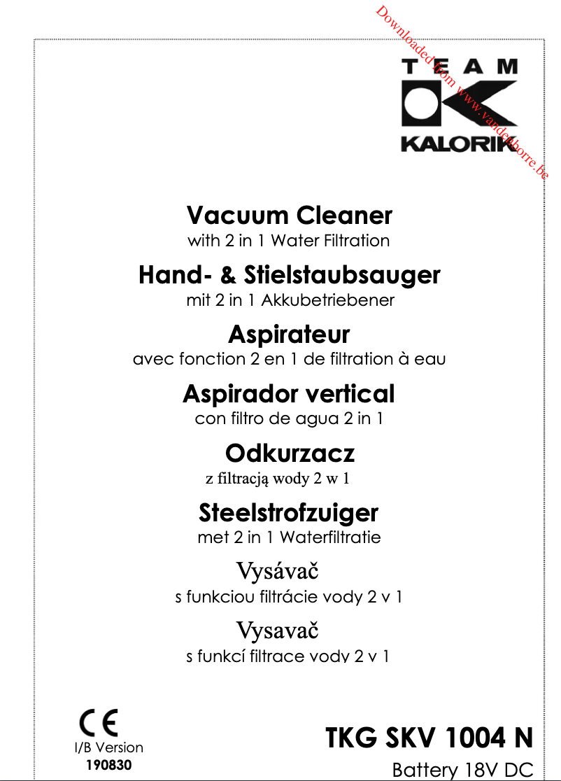 Page 1 de la notice Manuel utilisateur Kalorik TKG SKV 1004