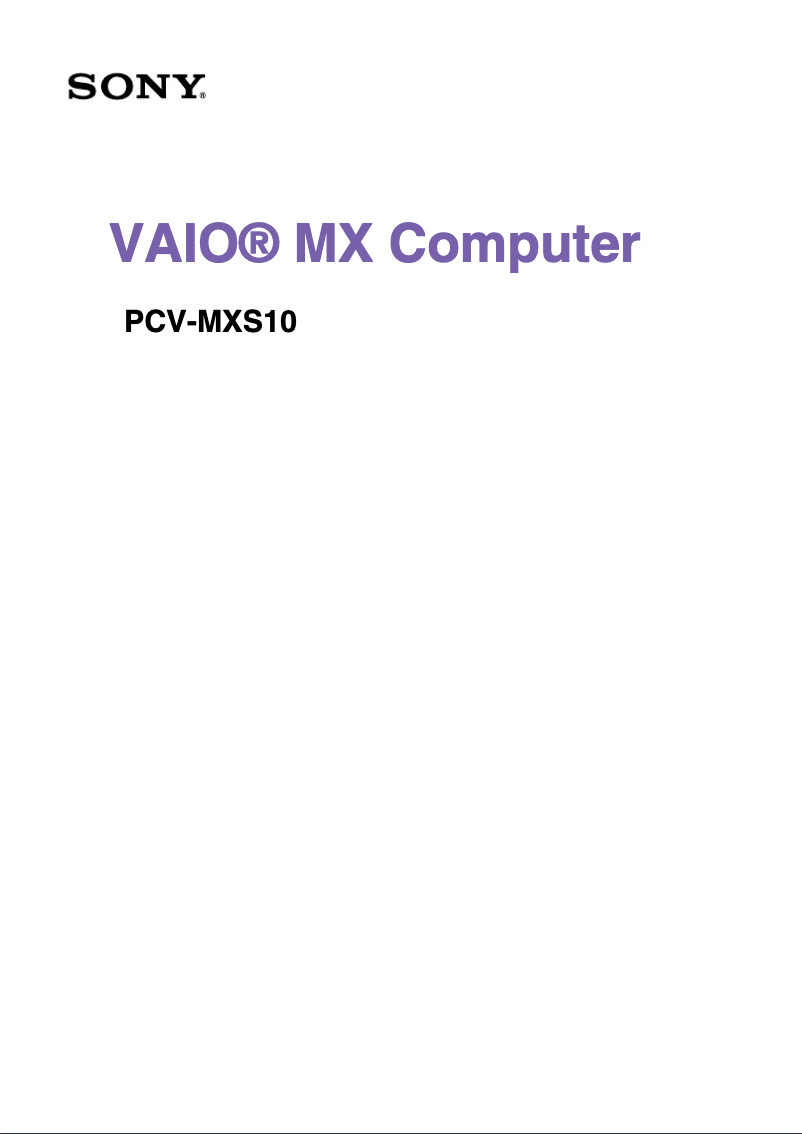 Página 1 del manual Guía de instalación Sony Vaio PCV-MXS10