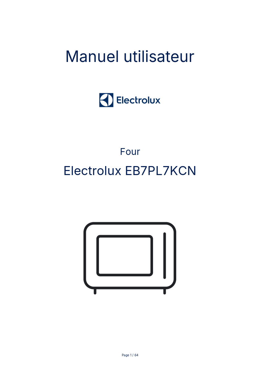 Image de la première page du manuel de l'appareil EB7PL7KCN