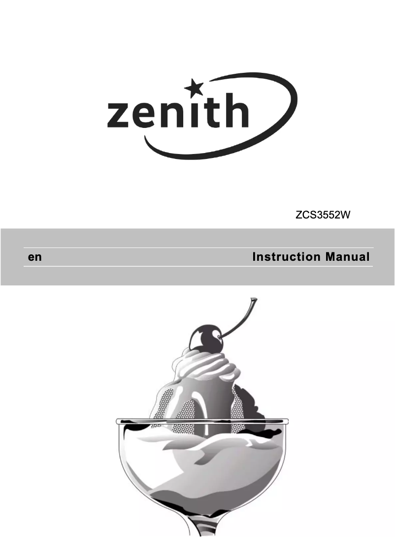 Image de la première page du manuel de l'appareil ZCS3552W