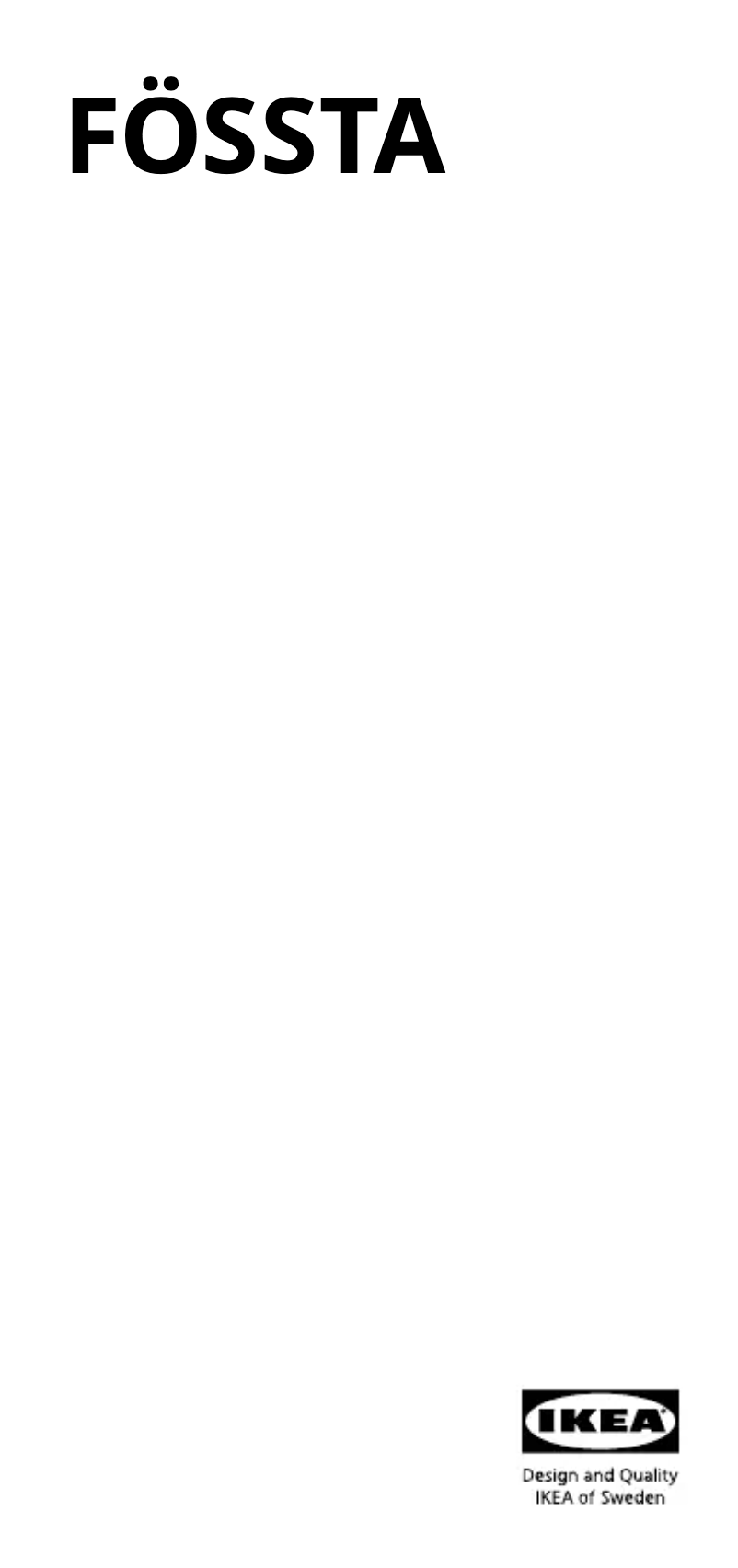 Page 1 de la notice Manuel utilisateur Ikea FÖSSTA 105.656.68