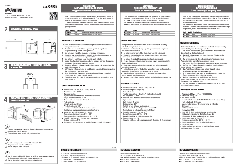 Page 1 de la notice Manuel utilisateur Vemer Orion