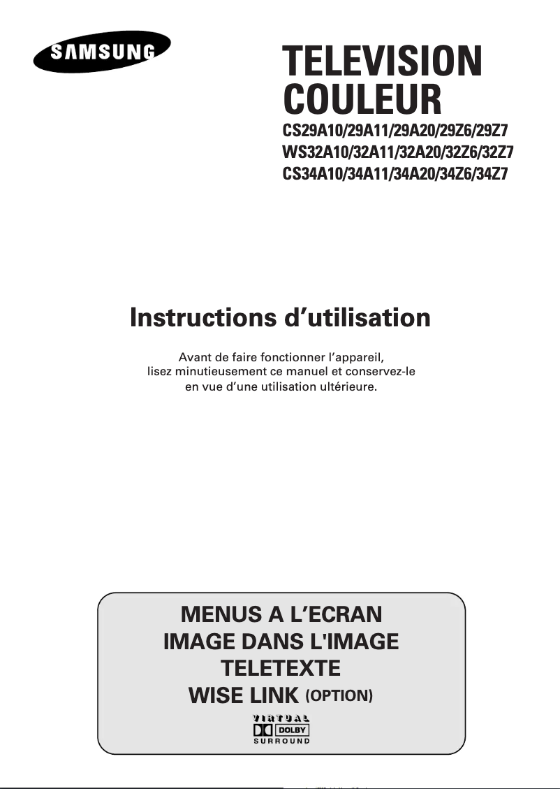 Page 1 de la notice Manuel utilisateur Samsung CS-29A10HE