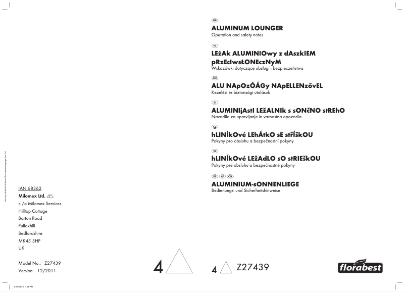 Page n°1 - Manuel utilisateur Florabest Z27439