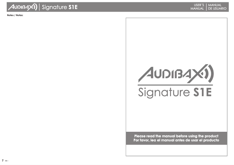 Página 1 del manual Manual de usuario Audibax Signature S1E
