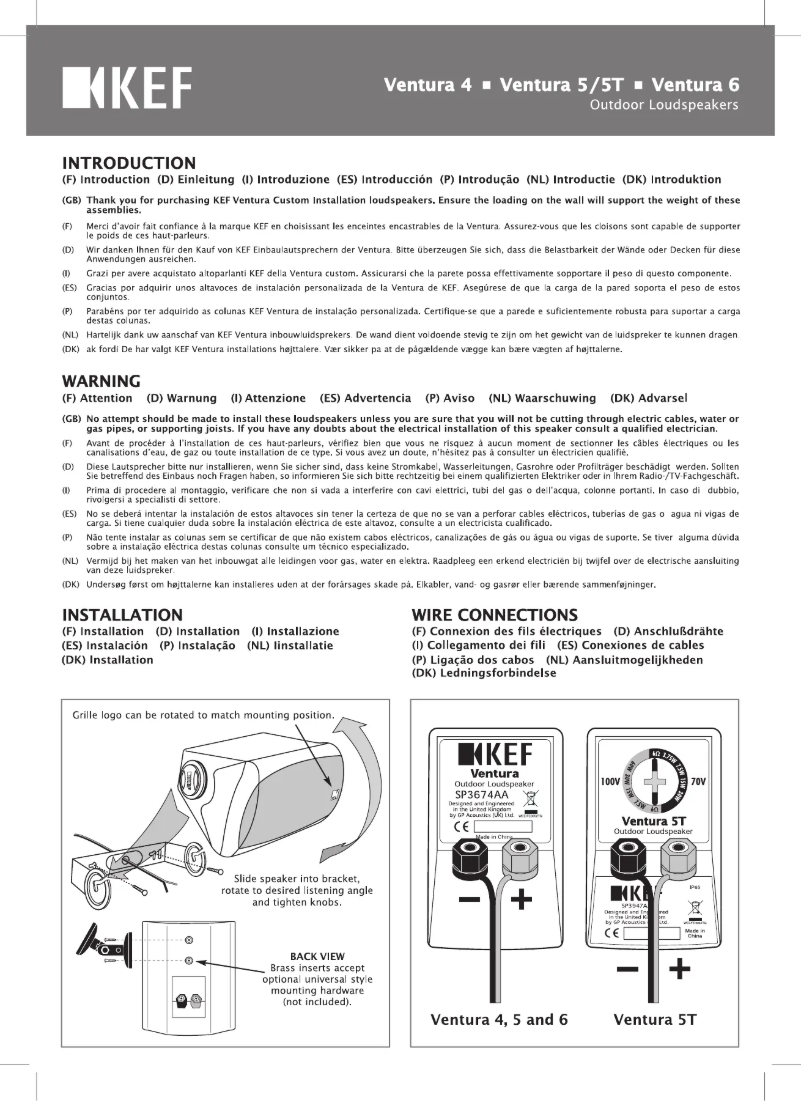 Page 1 de la notice Manuel utilisateur KEF Ventura 4