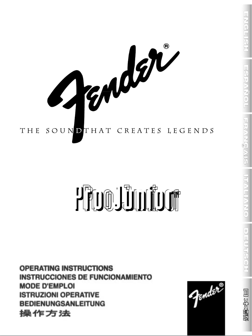 Page 1 de la notice Manuel utilisateur Fender Pro Junior