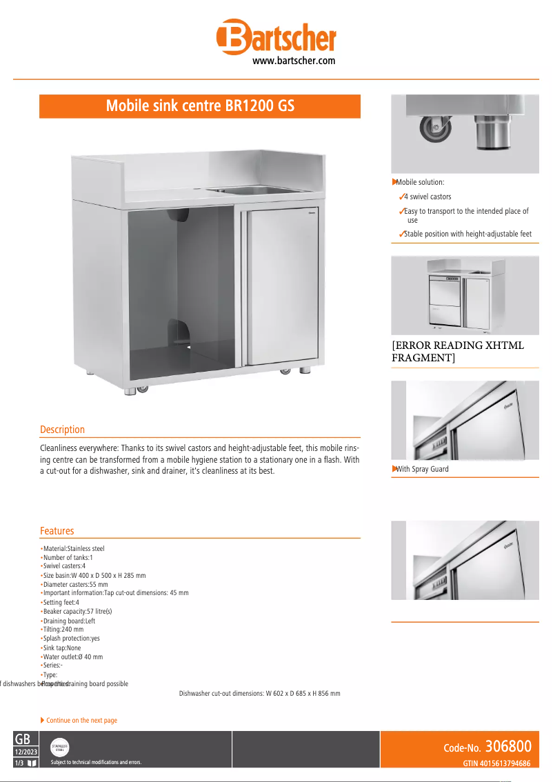 Image de la première page du manuel de l'appareil BR1200 GS