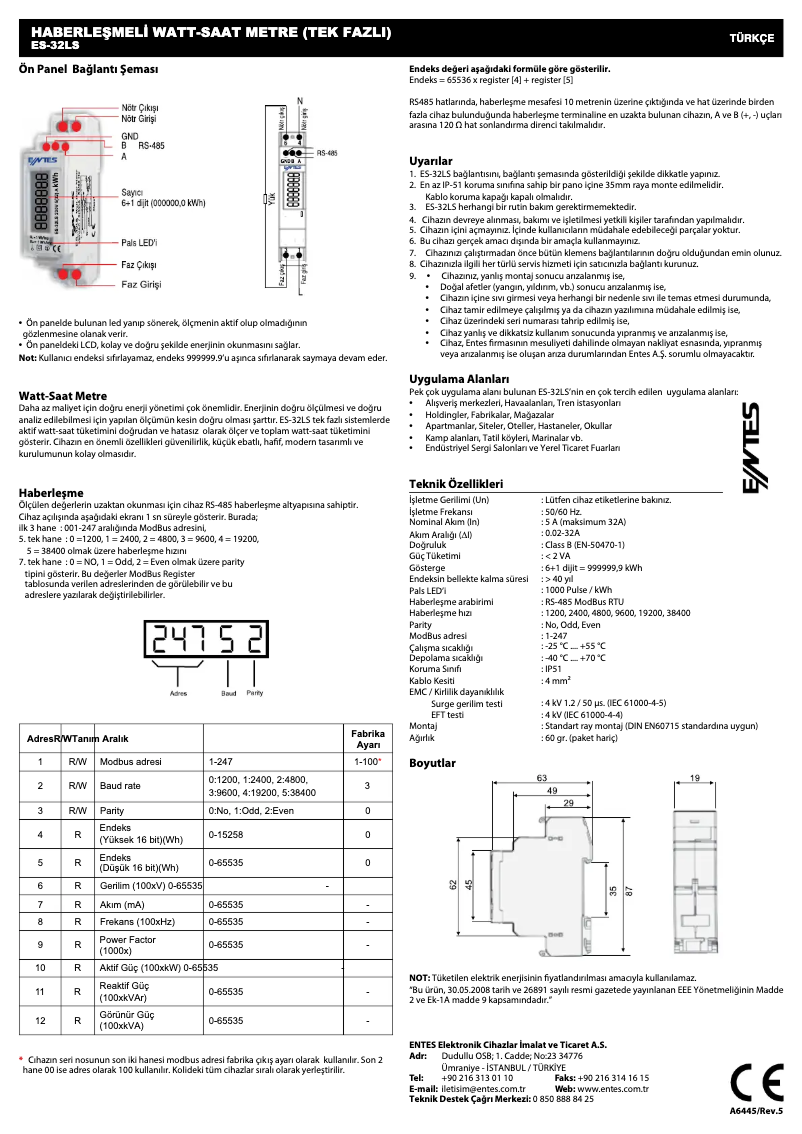 Page 1 de la notice Guide de démarrage rapide ENTES ES-32LS