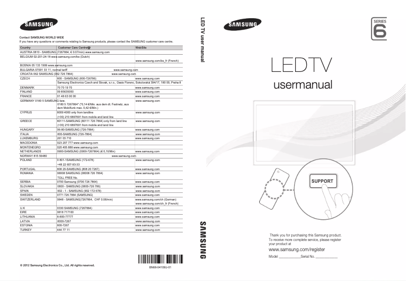 Page n°1 - Manuel utilisateur Samsung UE32ES6575U