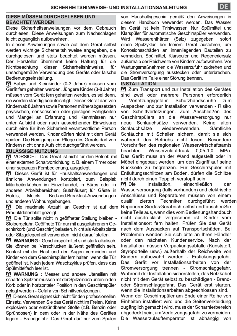 Page 1 de la notice Instructions de sécurité Whirlpool WBO 3T332 P X