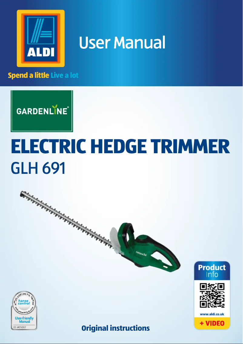 Page n°1 - Manuel utilisateur Gardenline GLH 691