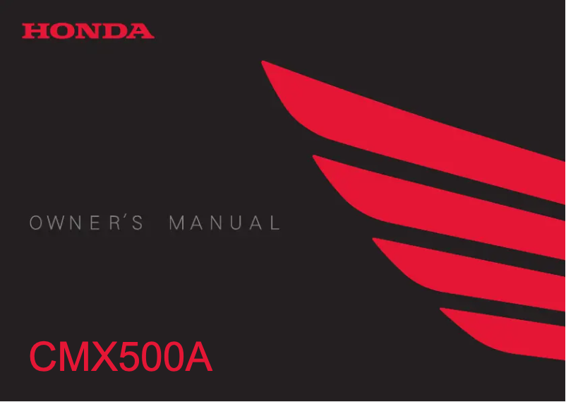 Page 1 de la notice Manuel utilisateur Honda REBEL (2022)
