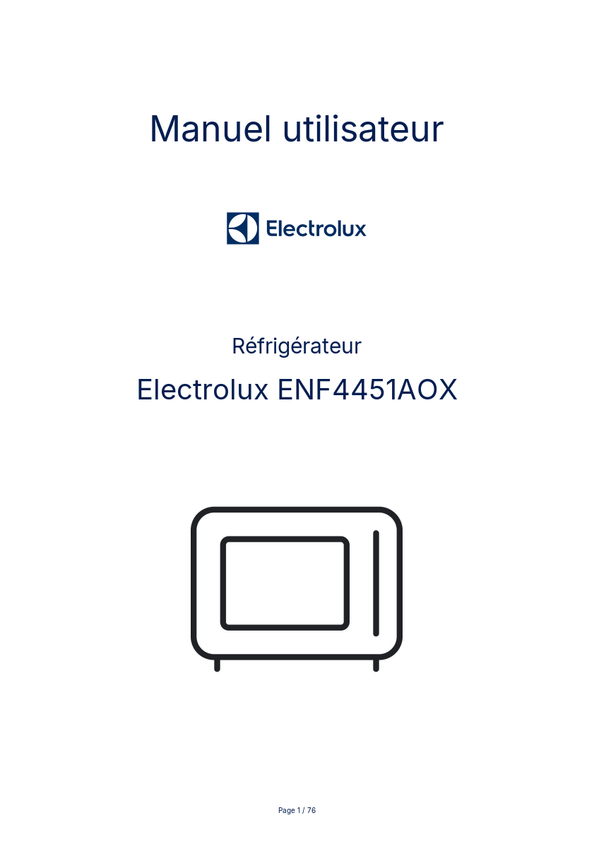 Page n°1 - Manuel utilisateur Electrolux ENF4451AOX