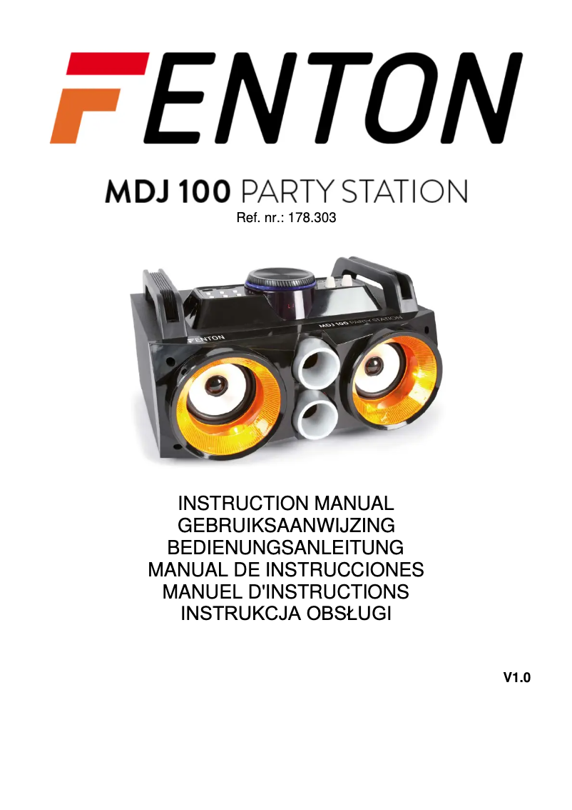 Page 1 de la notice Manuel utilisateur Fenton MDJ100