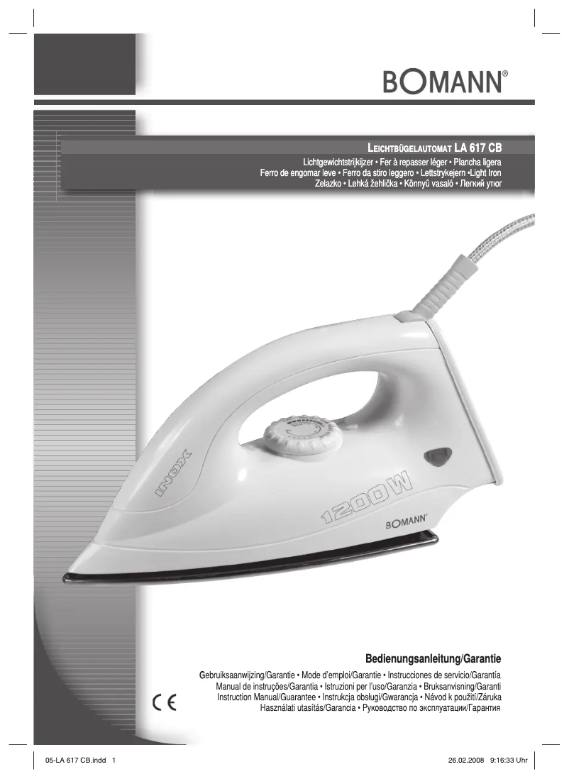 Page n°1 - Manuel utilisateur Bomann LA617 CB