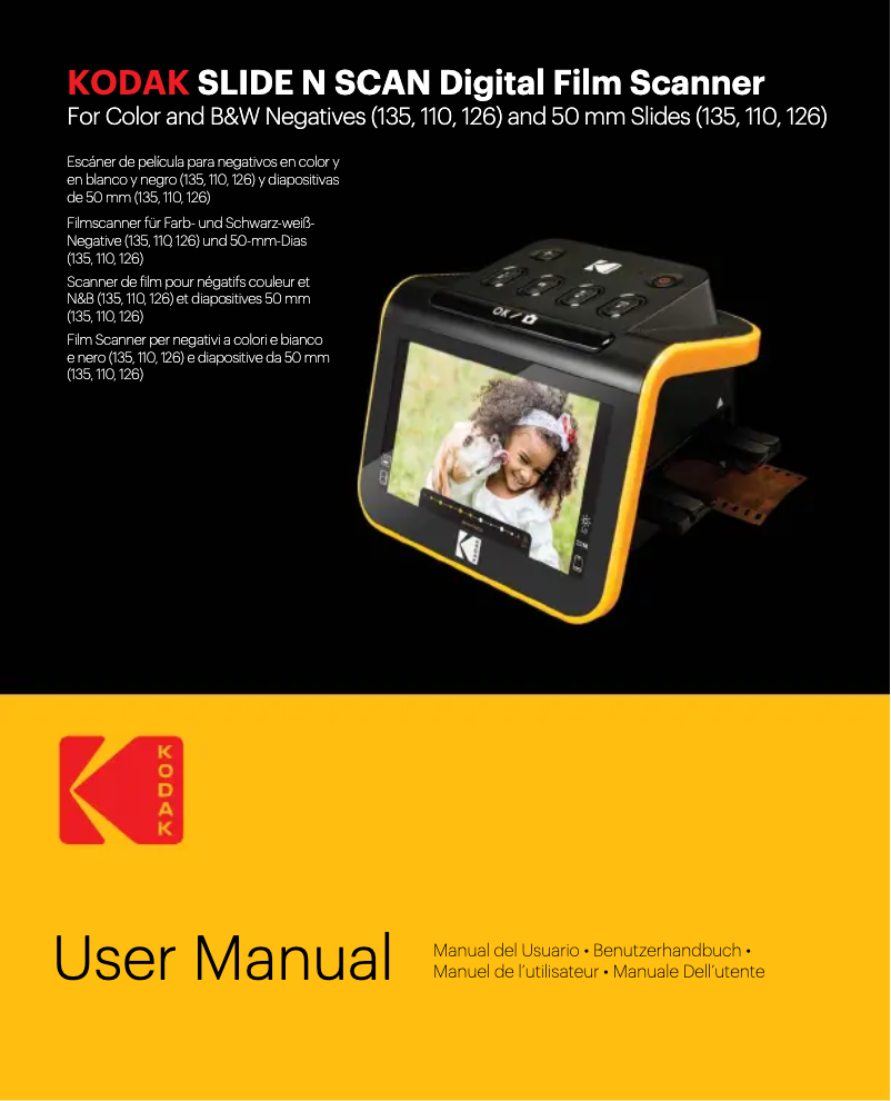 Page n°1 - Manuel utilisateur Kodak SLIDE N SCAN Digital Film Scanner
