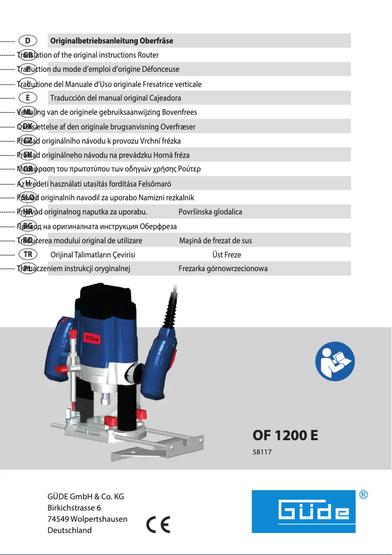 Image de la première page du manuel de l'appareil OF 1200