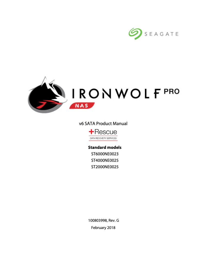 Page n°1 - Manuel utilisateur Seagate IronWolf Pro ST4000NE001