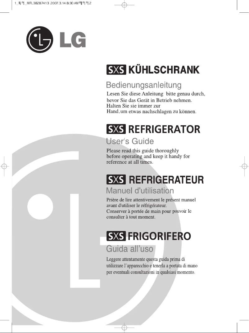 Page 1 de la notice Manuel utilisateur LG GW-P227XTMV