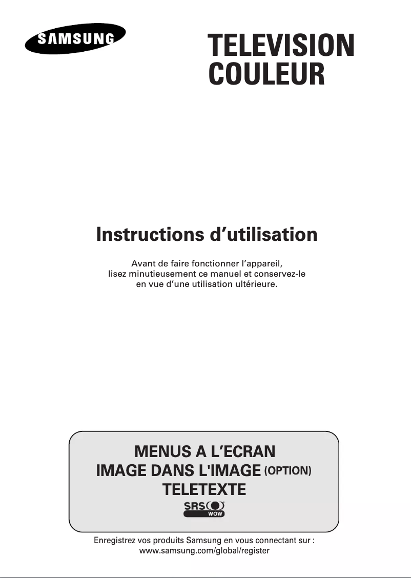 Page 1 de la notice Manuel utilisateur Samsung WS-32Z316T