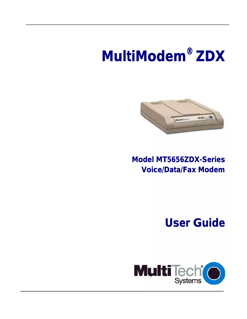 Page n°1 - Manuel utilisateur Multitech MultiModem ZDX