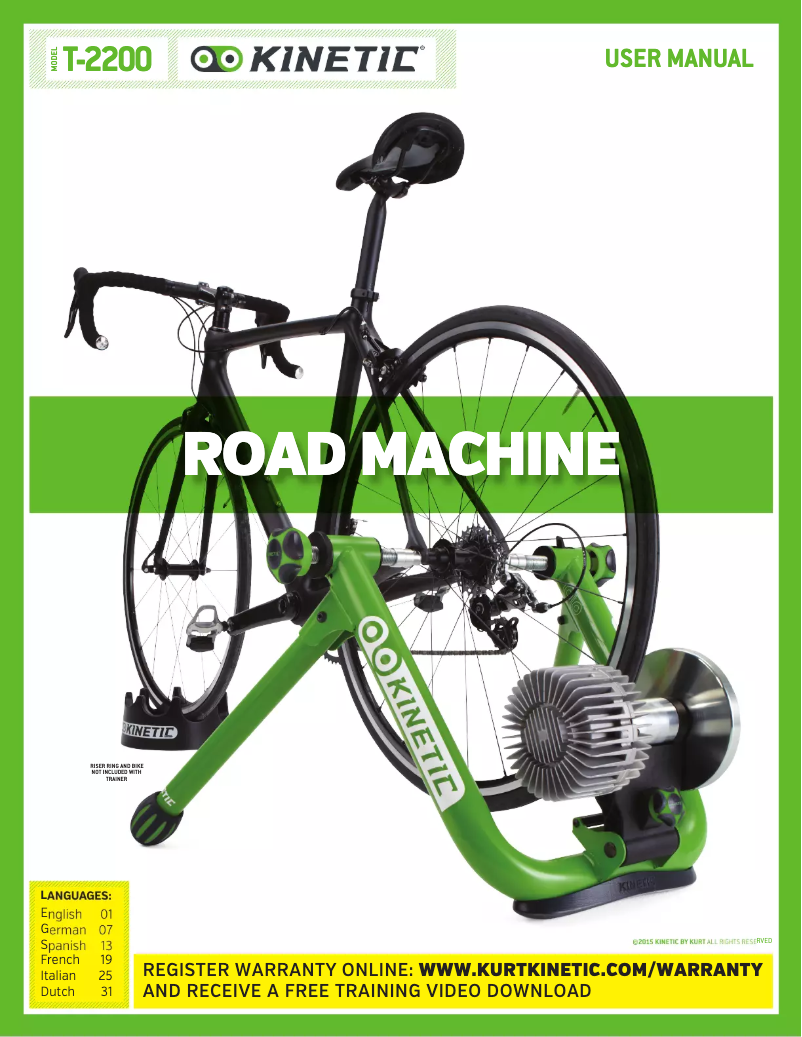 Page n°1 - Manuel utilisateur Kinetic T-2200