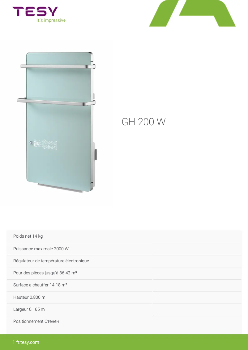 Image de la première page du manuel de l'appareil GH 200 W