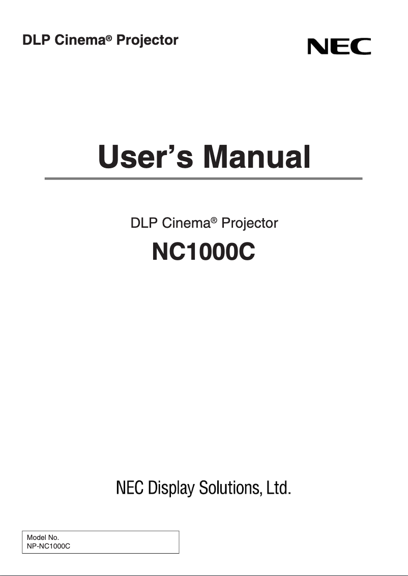 Imagen de la primera página del manual del dispositivo NC1000C