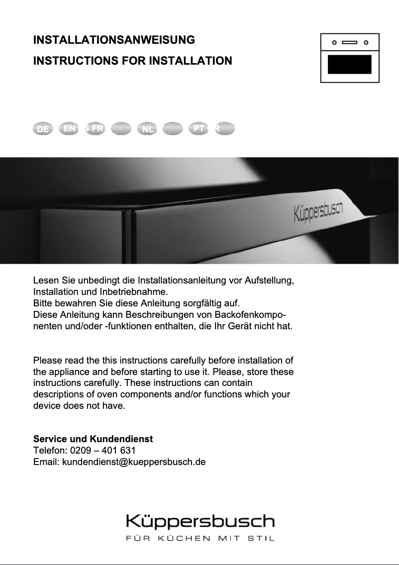 Página 1 del manual Manual de usuario Küppersbusch BP6550.0S1