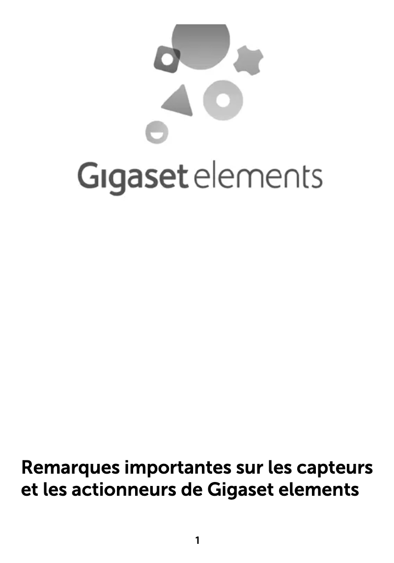 Page 1 de la notice Manuel utilisateur Gigaset Elements Door