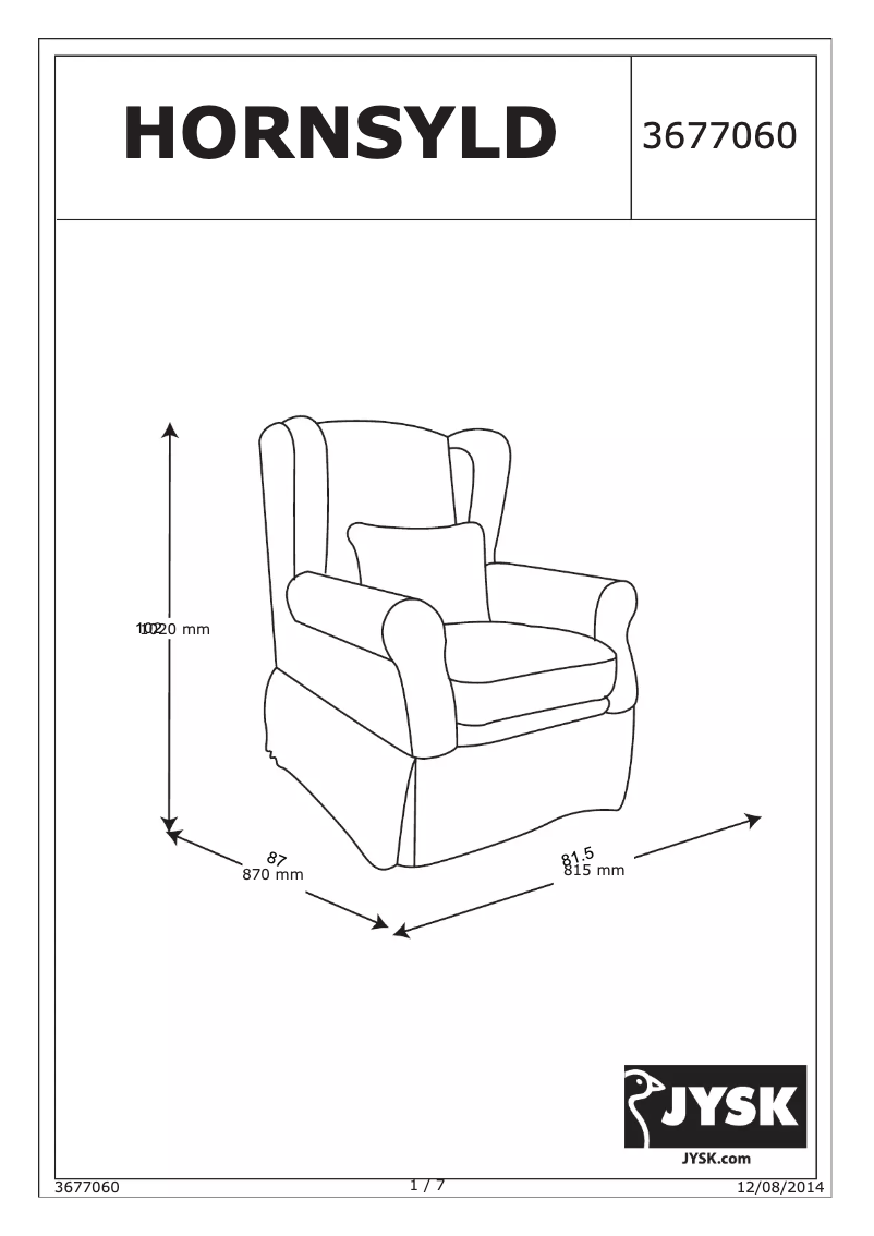 Image de la première page du manuel de l'appareil Hornsyld