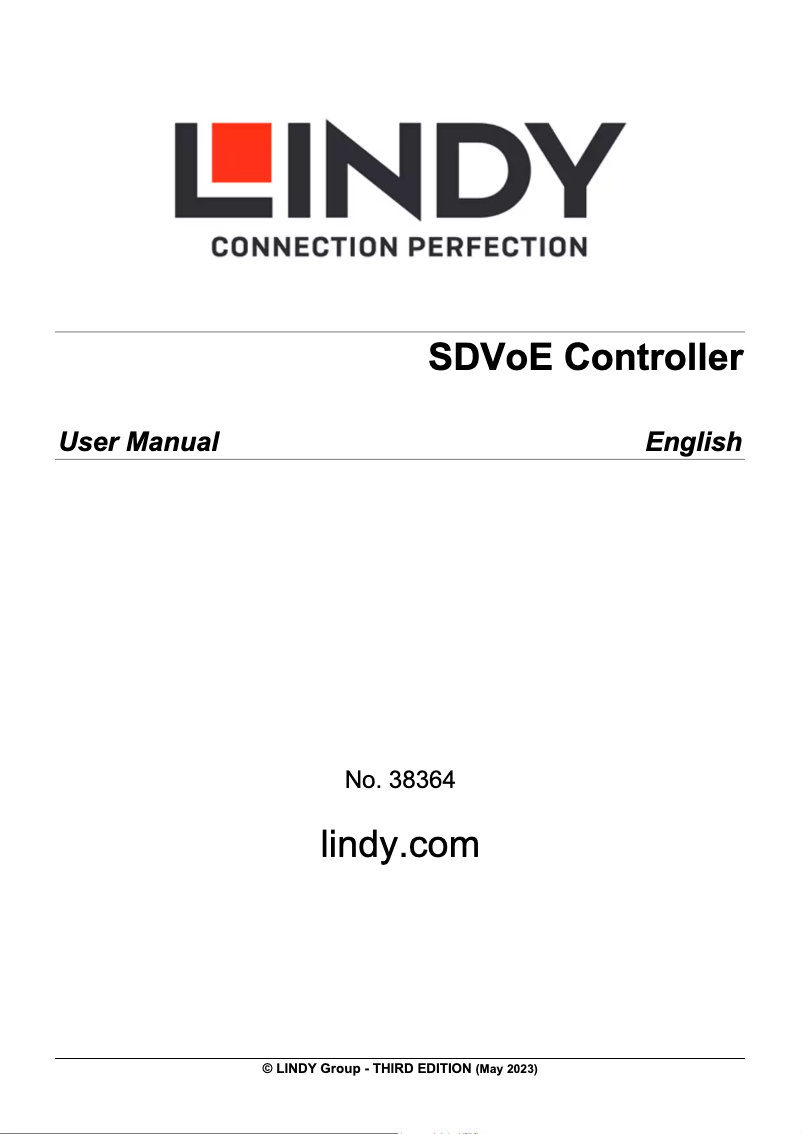Page n°1 - Manuel utilisateur Lindy 38364