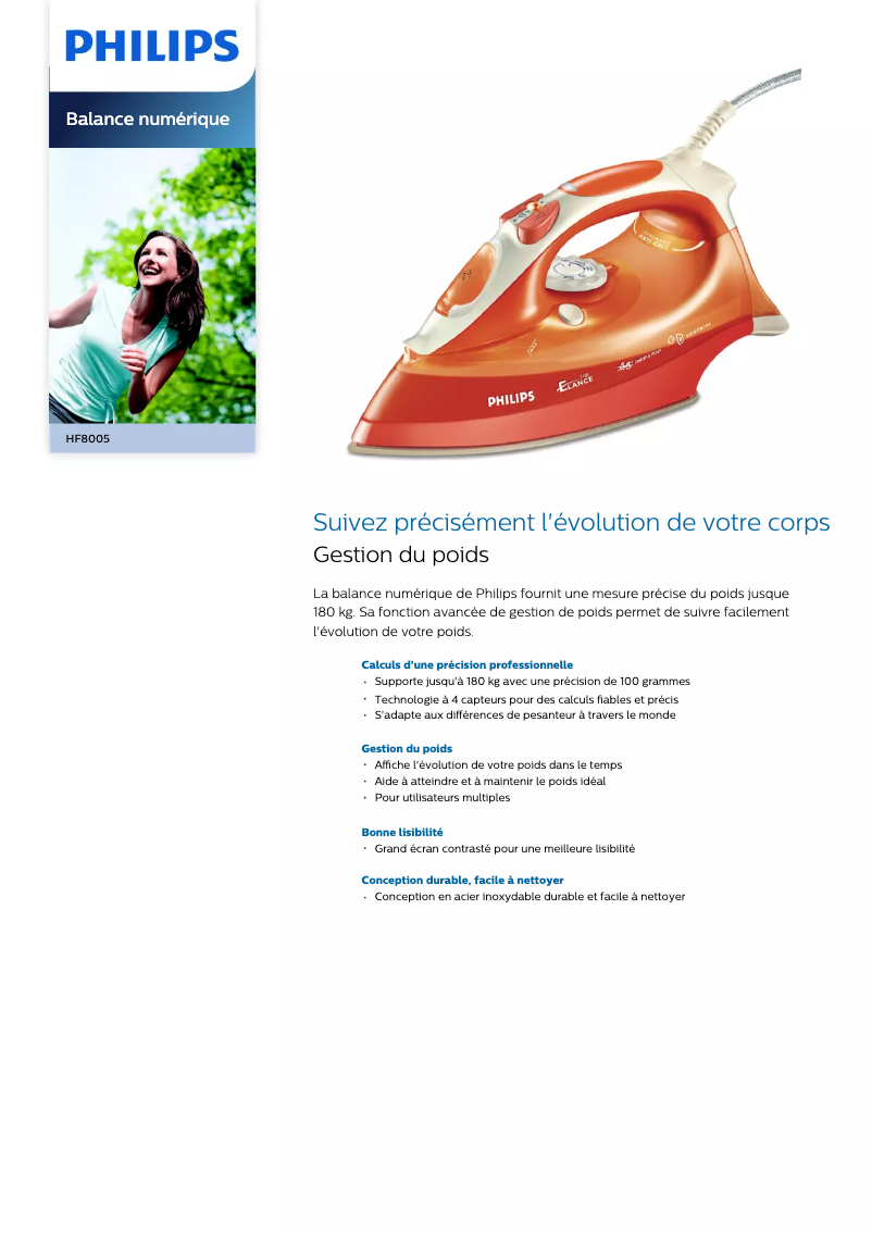 Page 1 of the manual Technical Sheet Philips HF8005