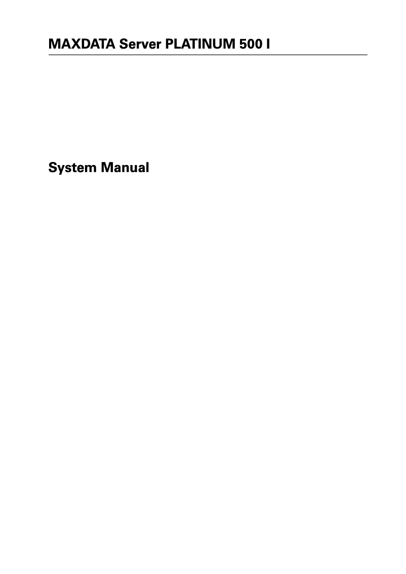 Page 1 de la notice Manuel utilisateur Maxdata Platinum 500 i